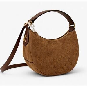 Jimmy Choo light Brown Suede Hobo crossbody Bag